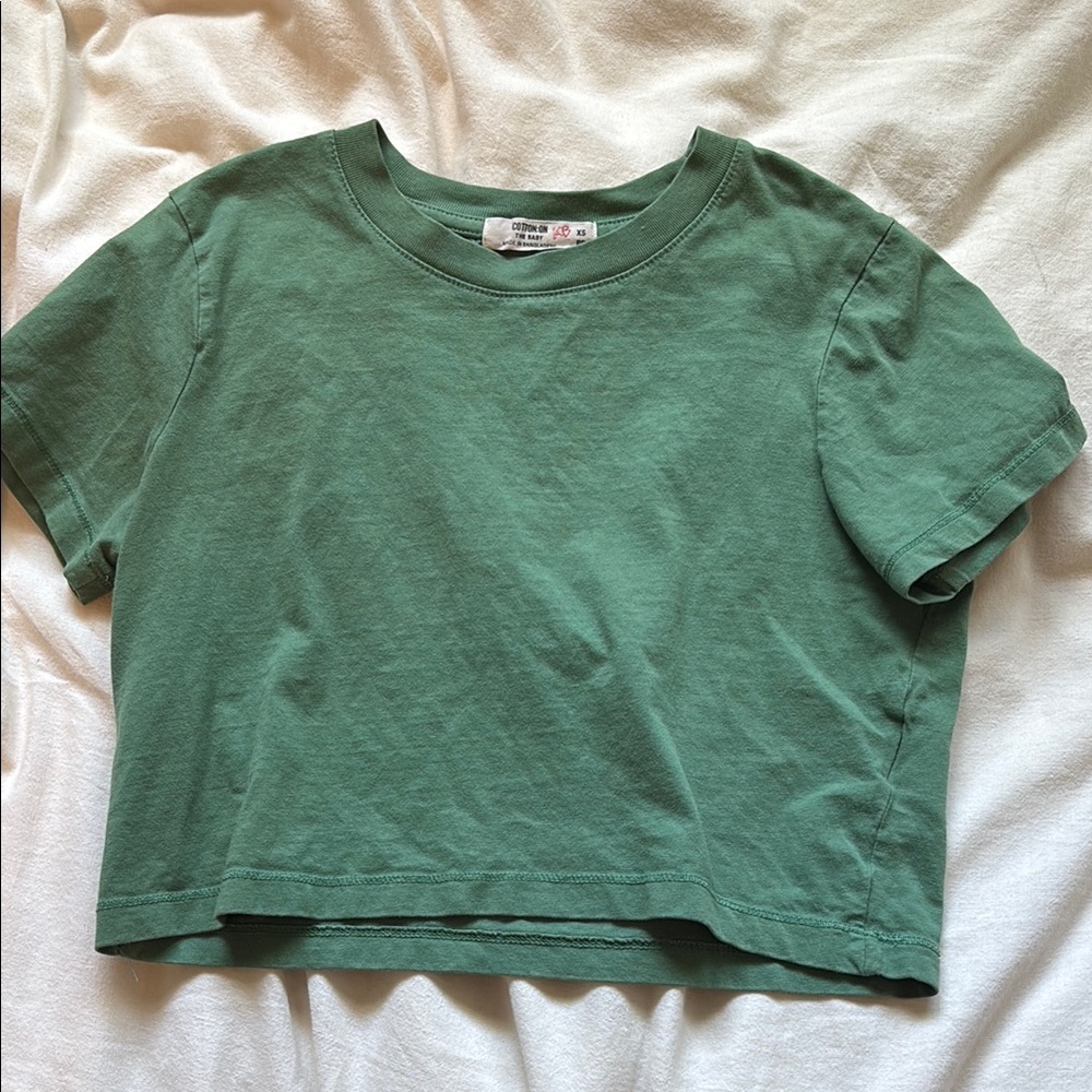 Cotton On Forest Green Cropped Tee